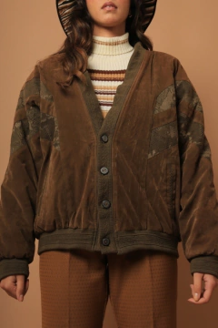 Jaqueta bomber camurça forrada acolchoada - comprar online