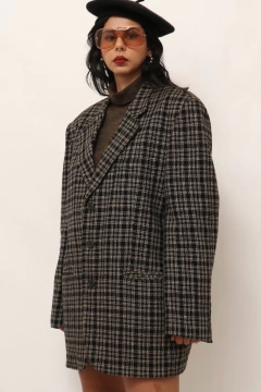 Maxi blazer xadrez forrado vintage COLOMBO