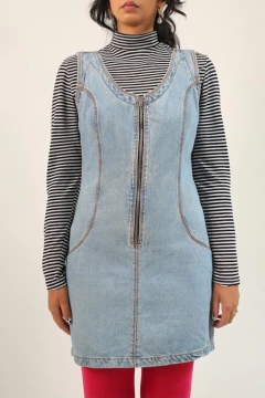 vestido jeans ziper grosso 90’s vintage - comprar online