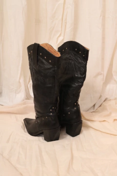Bota couro preta vintage 37 - loja online
