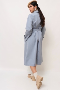 Trenc Coat azul bebe forrado c/cinto vintage - loja online