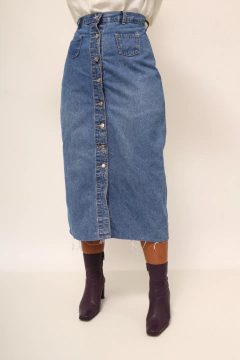 Saia cintura alta midi vintage - Capichó Brechó