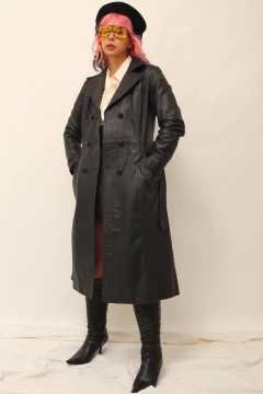 Sobretudo couro forrado vintage - comprar online