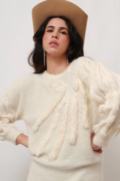 Blusa pelo coelho off white vintage