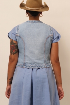 Colete jeans bordado vintage - loja online