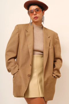 Blazer bege forrado ombreira LINEA