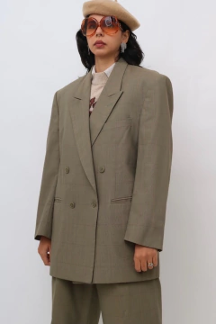 conjunto YSL verde oliva calça + blazer - Capichó Brechó