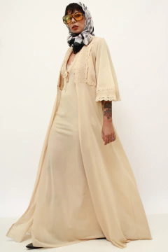 Imagem do Conjunto camisola + penhoar bege longo