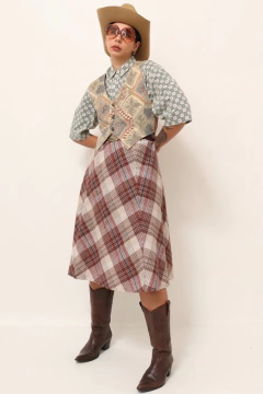 colete estampado western vintage