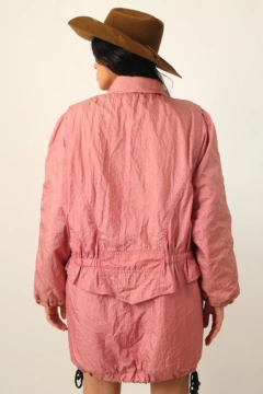 Imagem do Parka nylon rosa acetinada forrada vintage
