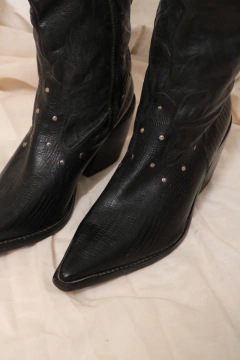 Bota couro preta vintage 37 - comprar online