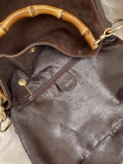 Bolsa GUCCI BAMBOO couro marrom - comprar online