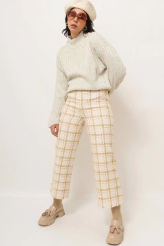 Pulover floquinho vintage off white longo - loja online