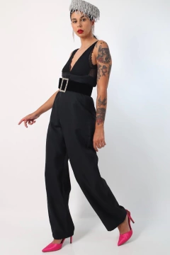 calça pantalona cintura mega alta preta