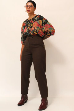 Calça xadrez cintura alta alfaiate 97 - comprar online