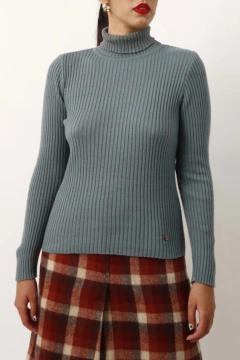 Gola alta verde mint tricot vintage - comprar online