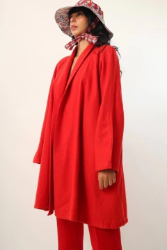 Casaco estilo capa grossinho vermeho chic - comprar online