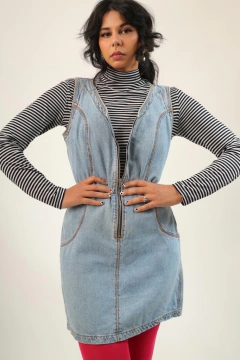 vestido jeans ziper grosso 90’s vintage
