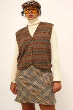 Imagem do Colete tricot vintage estampado