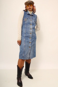 Vestido jeans azul classico - Capichó Brechó