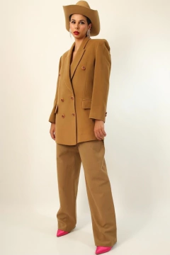 Blazer forrado lã bege vintage na internet