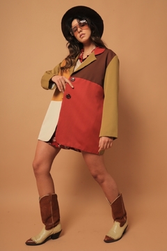 Blazer color poliester amplo vintage - Capichó Brechó