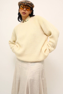 Tricot KORIGAN grosso off white com lã - Capichó Brechó