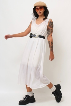 vestido malha transparencia acetinado - loja online