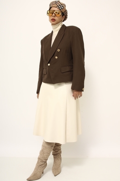 Blazer cropped marrom CORI vintage - Capichó Brechó