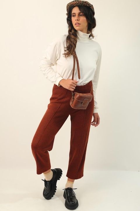 Calça tricot telha vintage