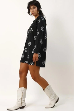 Blusa vestido flores em branco