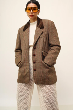 Blazer marrom Lã com gola veludo - loja online
