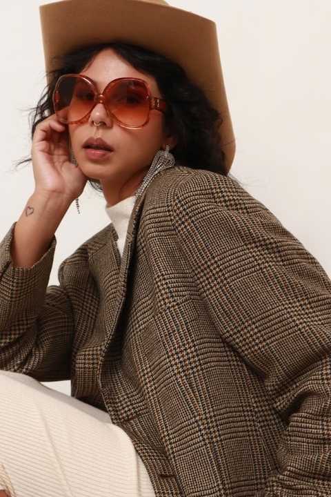 Blazer xadrez forrado vintage