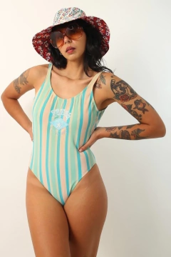 Maiô sereia vintage listras Andreia