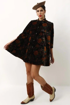 Vestido veludo amplo curto 60´s vintage - comprar online