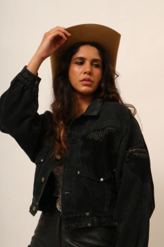 Imagem do jaqueta jeans cropped preta