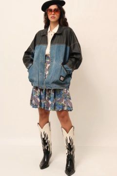 Imagem do Jaqueta jeans co couro fake cowboy LAS VEGAS JOE