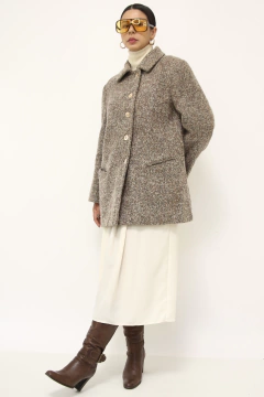 Casaco lã batida vintage 60´s marrom - loja online
