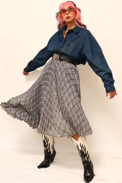 Camisa jeans bolso bordado e costas WETERN - loja online