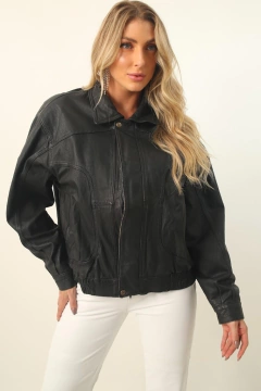 Imagem do Jaqueta 100 % couro forrada bomber