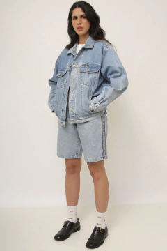 Jaqueta classica azul jeans vintage - Capichó Brechó