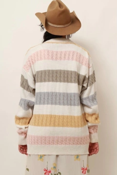 Tricot listras rosa e cinza amplo vintage C.G.C - comprar online