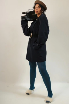 MAXI Blazer azul marinho forrado VINTAGE - comprar online