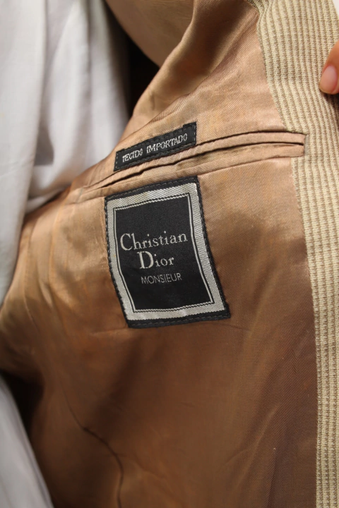 Blazer xadrez bege classico DIOR