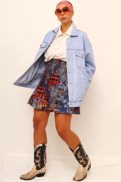 Jaqueta jeans classica azul vintage na internet