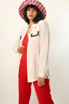 camisa off white det marinho vintage - loja online