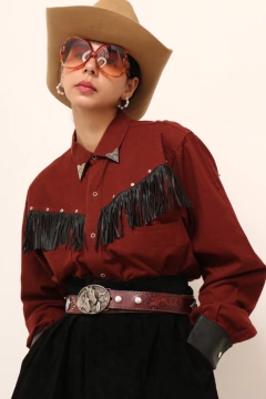Camisa western ponteira de gola cavalo franja - Capichó Brechó
