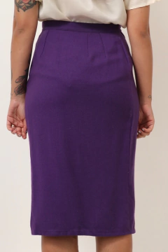Imagem do saia cintura alta roxa vintage