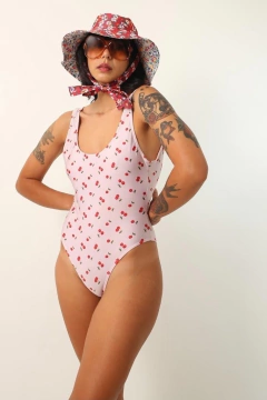 Maiô forrado rosinha cereja vintage na internet