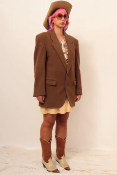 Blazer marrom 100% lã vintage na internet